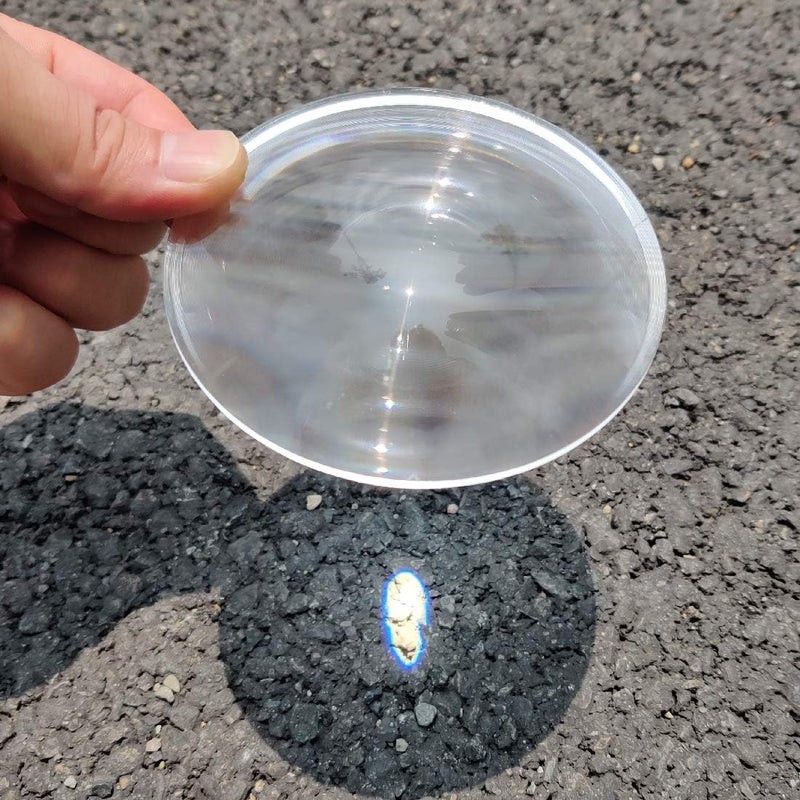 Six Seasons Fresnel Lens, Diameter 100mm (4''), Focal Length 50mm, Acrylic Lens (not Glass), for Physics Classroom, Solar Heating, Magnifiying. (Focal Length 50mm) - Image 2